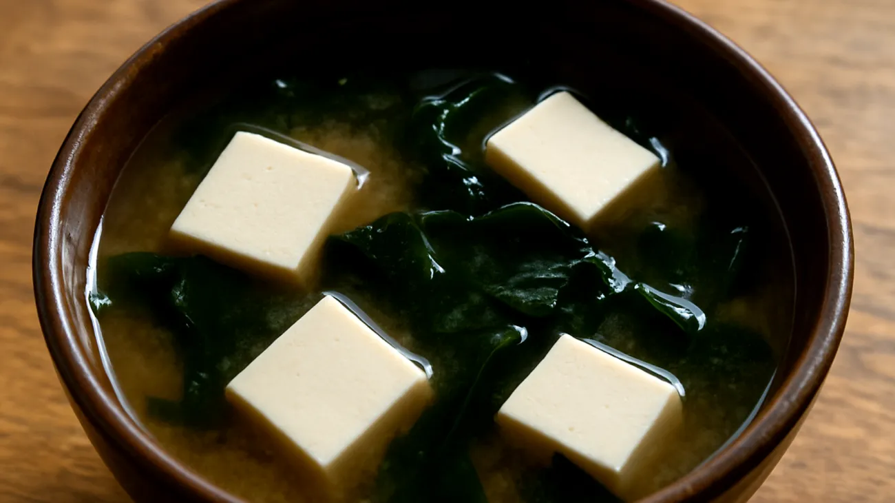 Zuppa di miso con wakame e tofu"